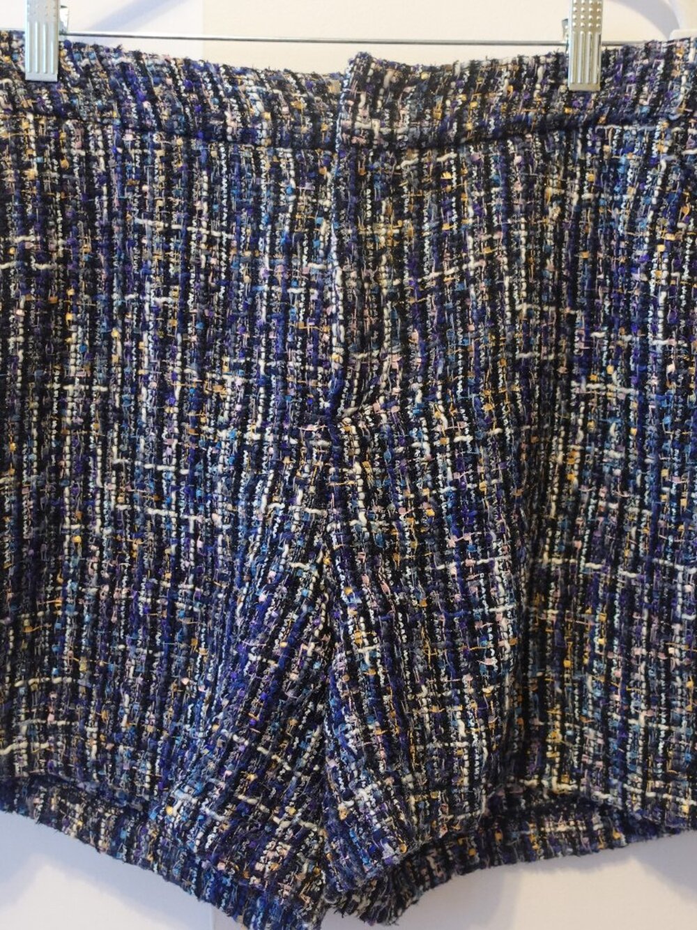 Charter Club high waist baggy tweed shorts, blue and white, size 10